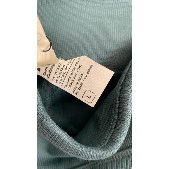 Pact Womens Organic Cotton Stretch Rib Bootcut Leggings Large Ore Blue New - Picture 8 of 10